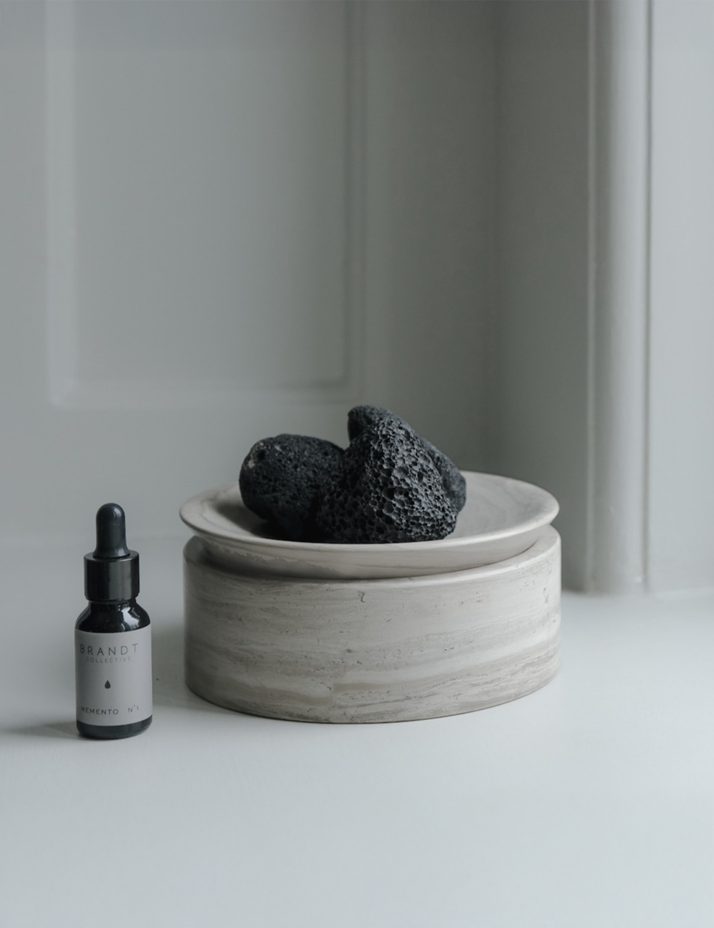 BRANDT Collective EDO canister low in Smoke Grey marble