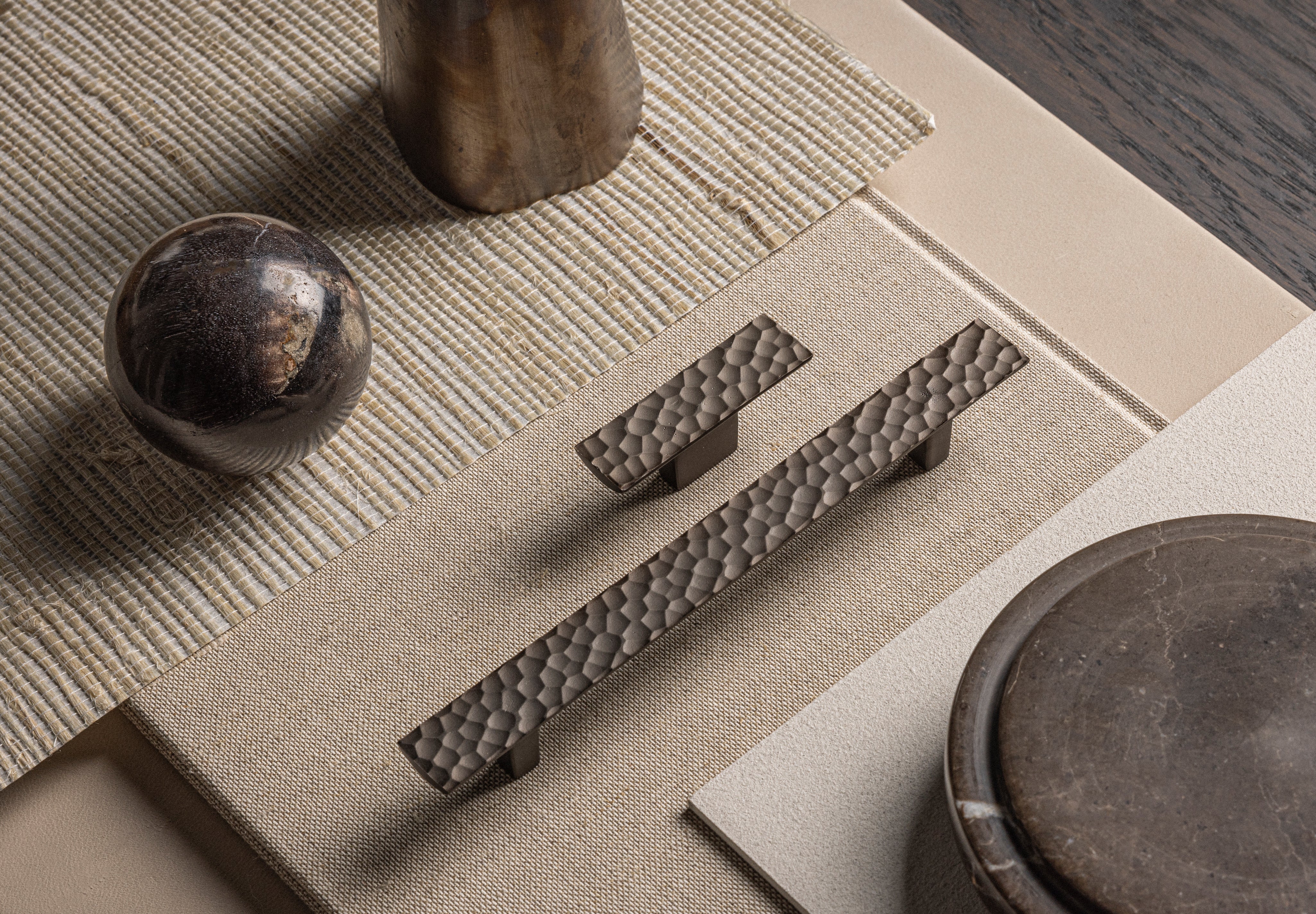 CARVE collection in Burnished Brass by BRANDT Collective. A hardware collection in collab with Norm architects consisting of T-bars and pull bars.