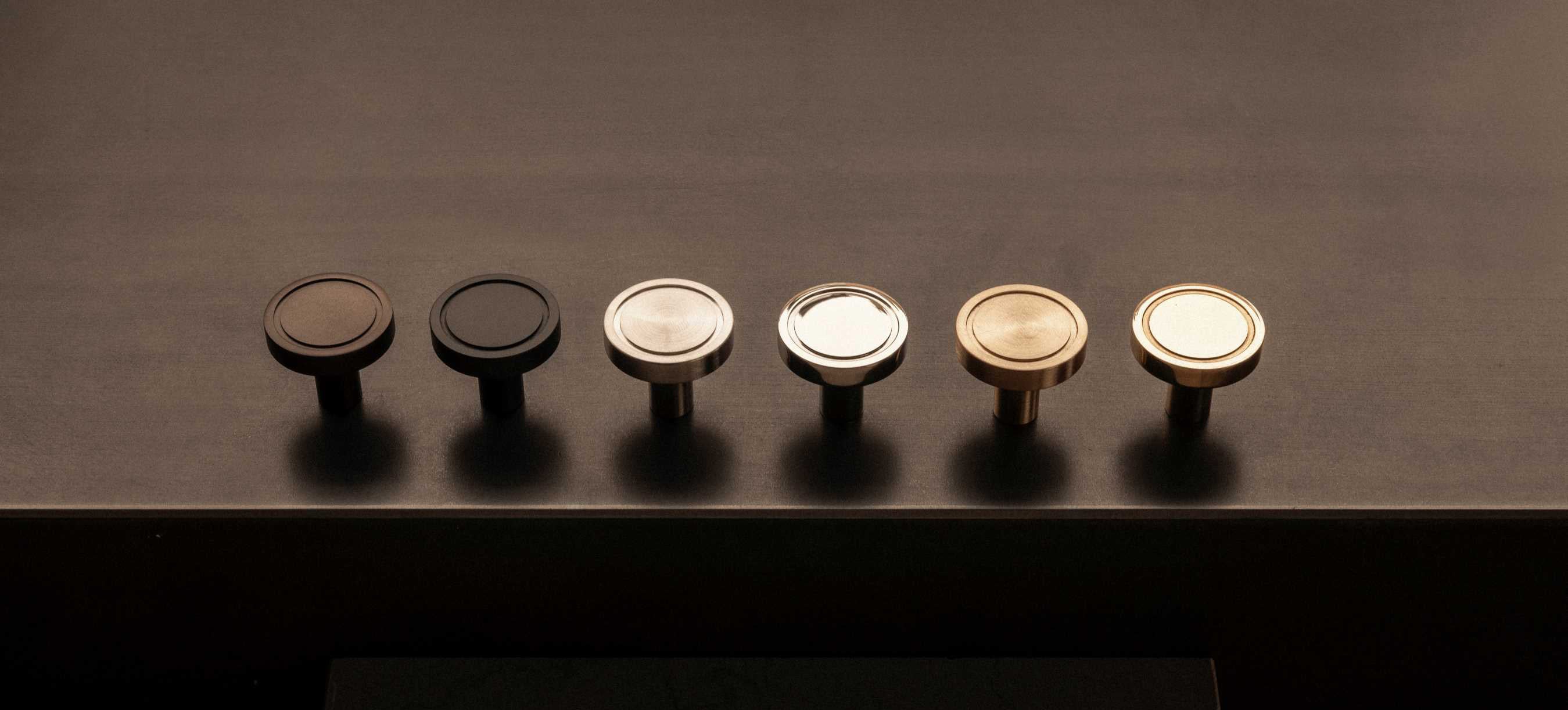 BRANDT hardware knobs collection made of solid brass