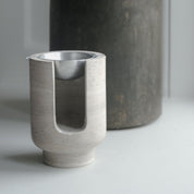 AURA oil burner in chalk grey beige marble and alu bowl by BRANDT Collective