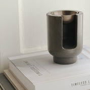 AURA oil burner in Royal grey marble and burnished brass bowl by BRANDT Collective