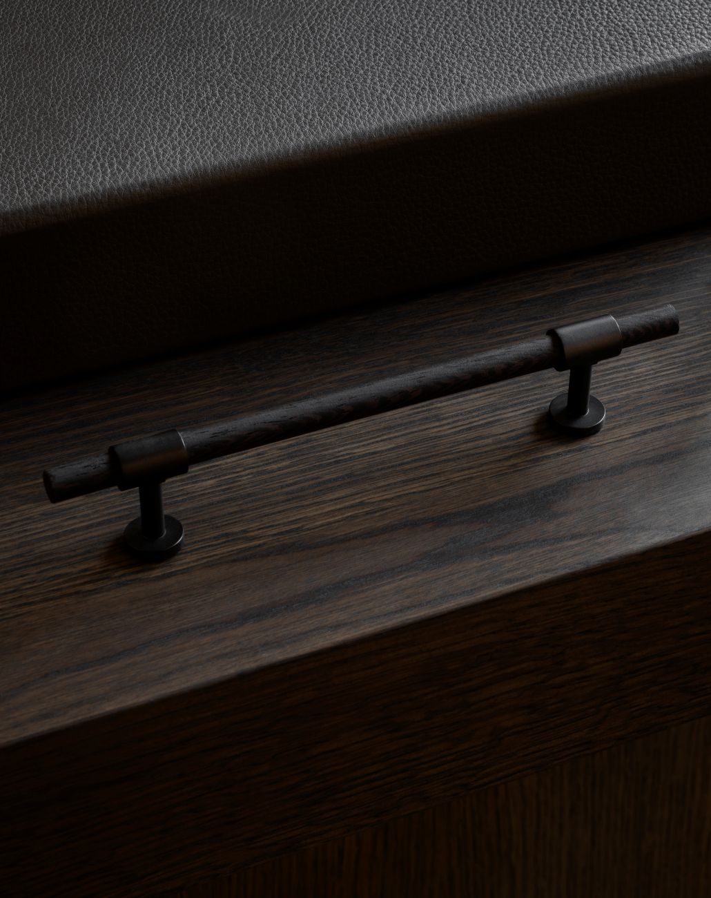  Wenge. Modern cabinet handles made of solid brass by BRANDT Copenhagen.