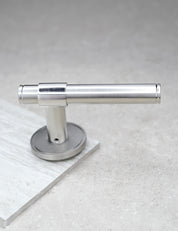 CHISEL door handle in Brushed Nickel. Classic door hardware made of solid brass by BRANDT Collective.