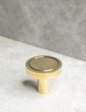 CHISEL Knob in Polished Brass. Elegant cabinet hardware designed by BRANDT Collective.