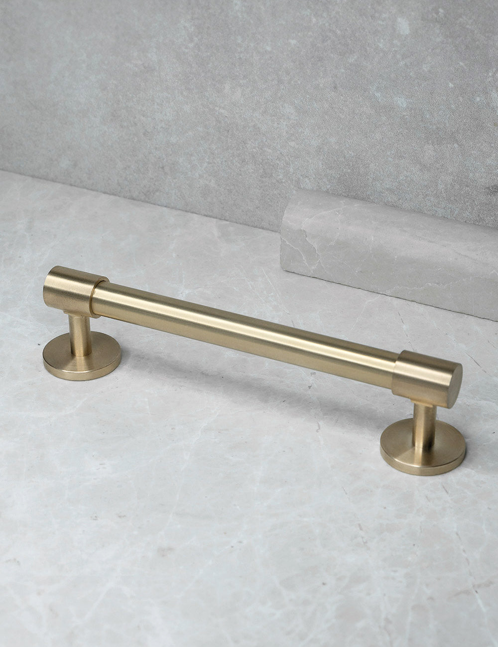 Brushed Brass. Luxury cabinet hardware made of solid brass by BRANDT Collective. 