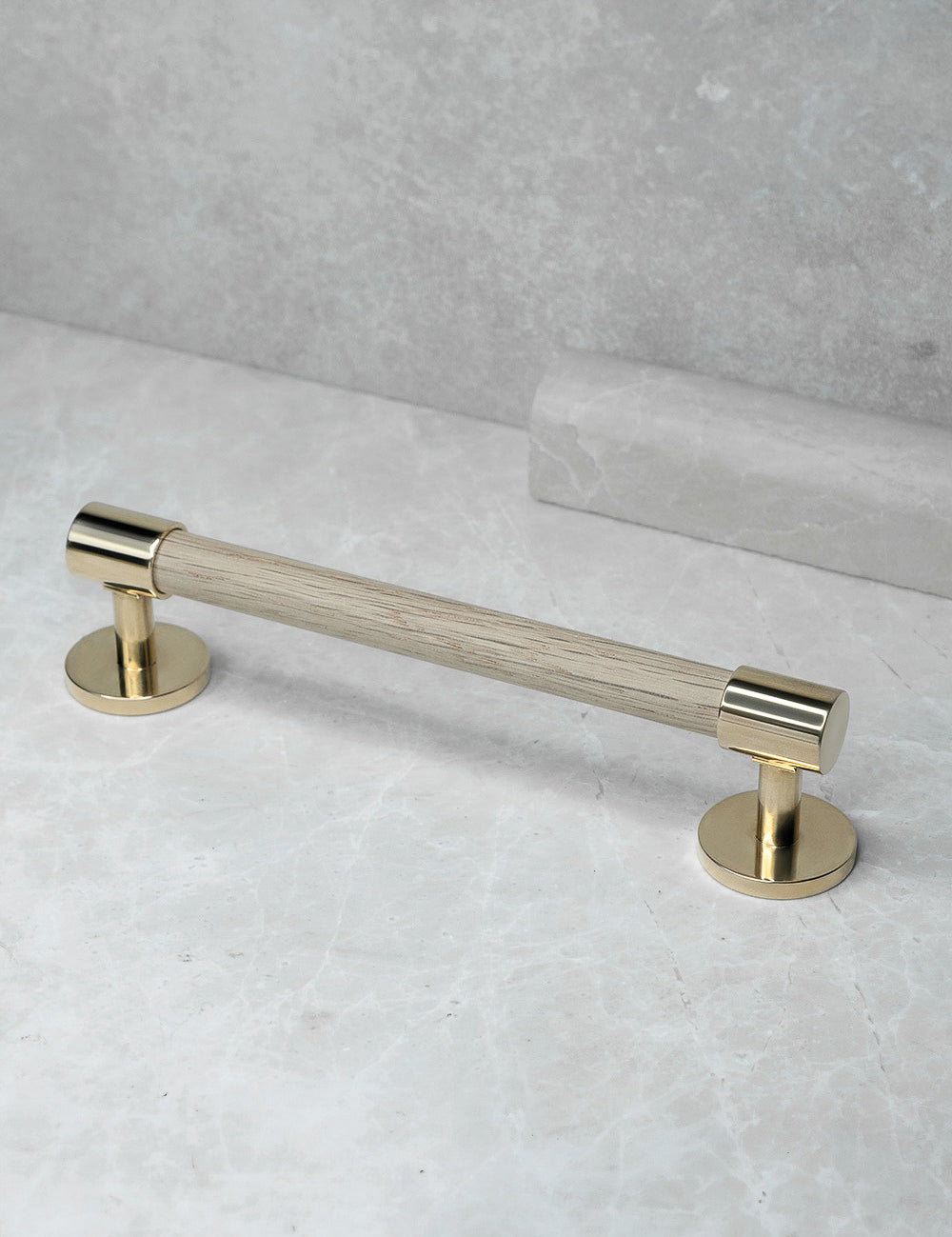 Oak. Luxury cabinet hardware made of solid brass by BRANDT Collective. 