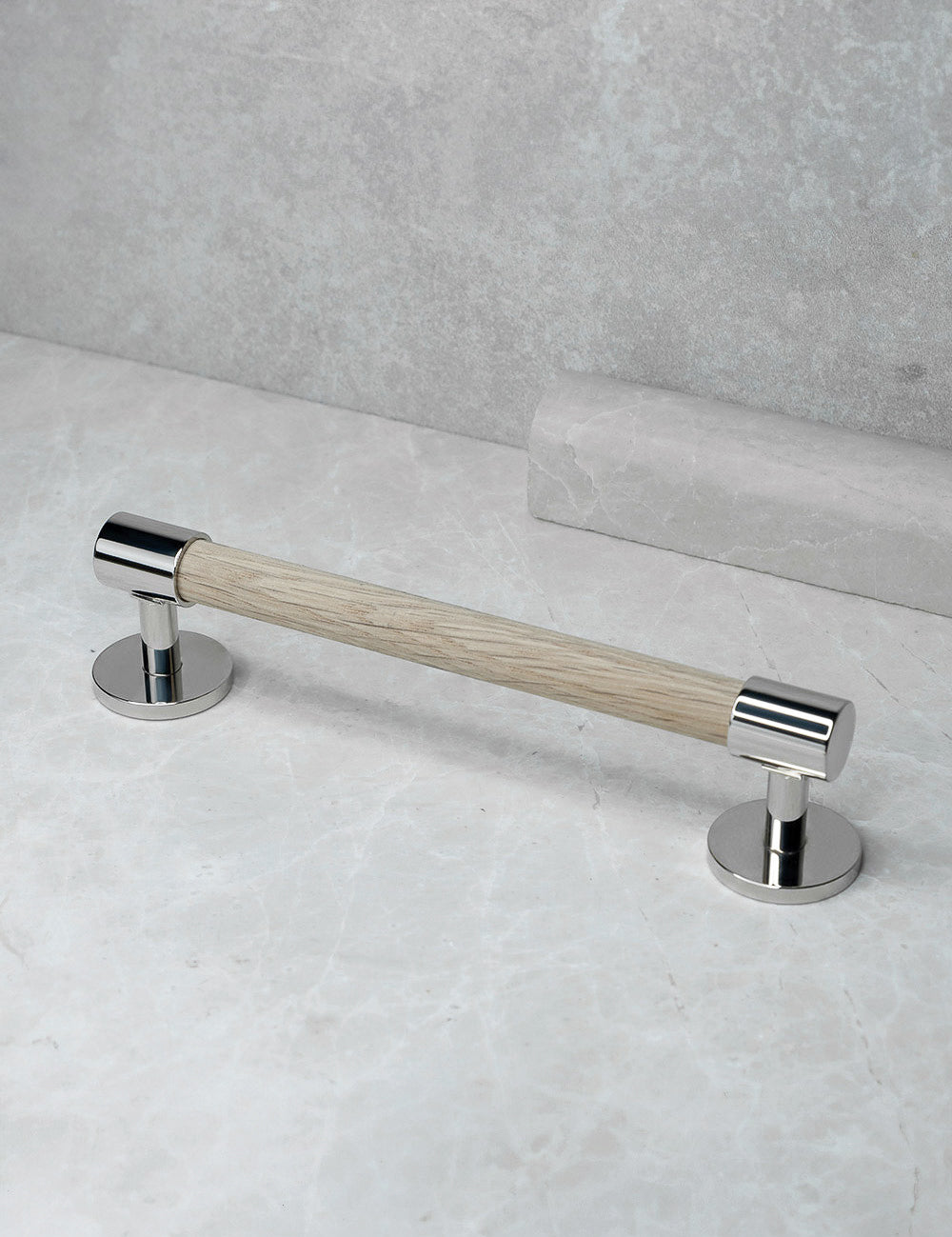 Oak. Luxury cabinet hardware made of solid brass by BRANDT Collective. 