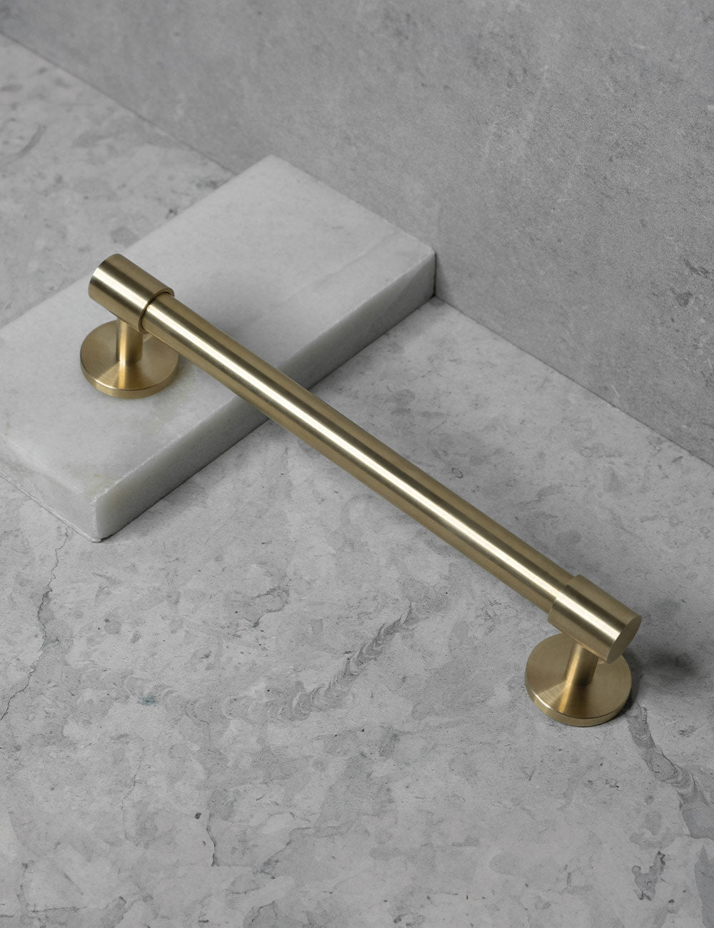 Brushed Brass. Luxury cabinet hardware made of solid brass by BRANDT Collective. 