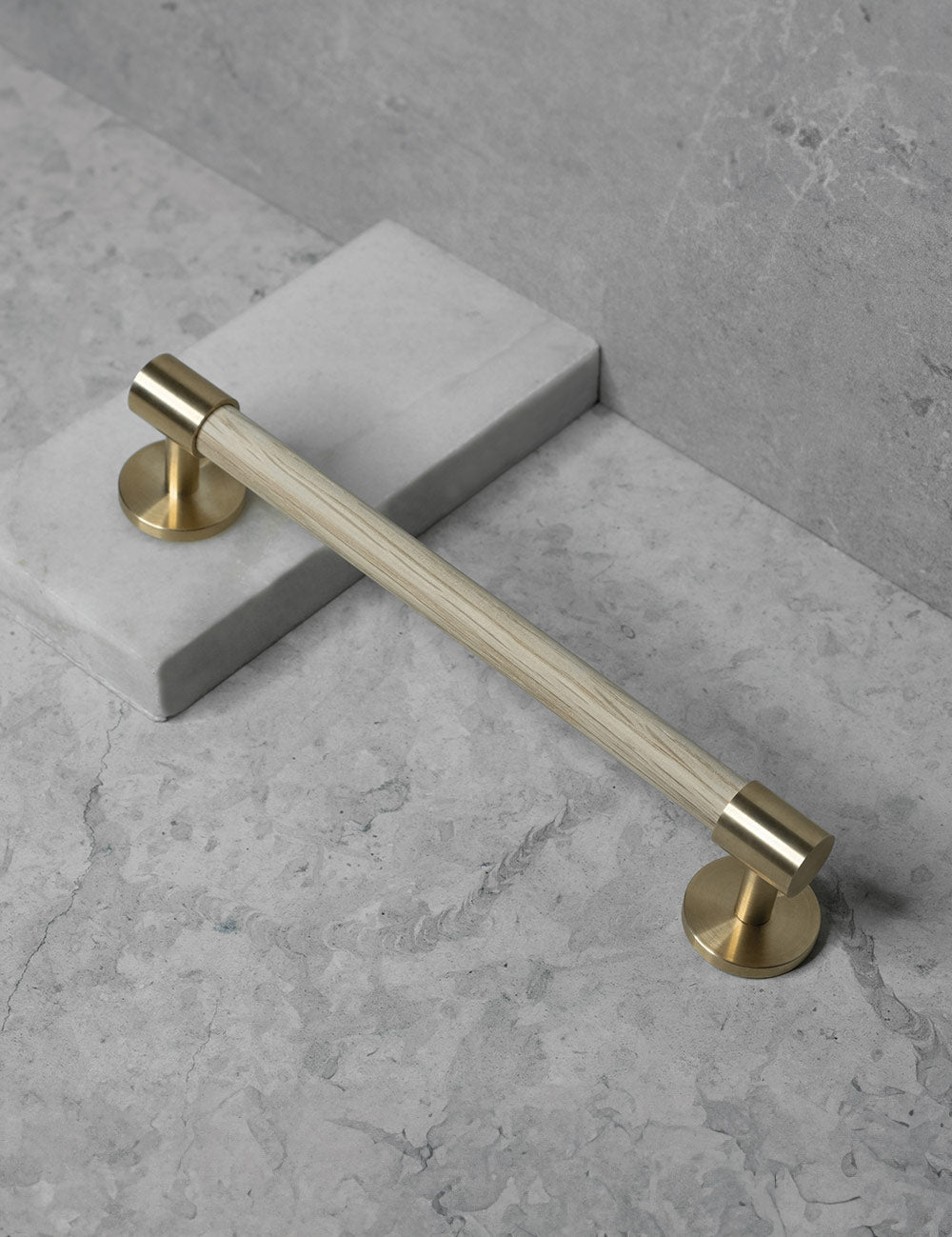 Oak. Luxury cabinet hardware made of solid brass by BRANDT Collective. 