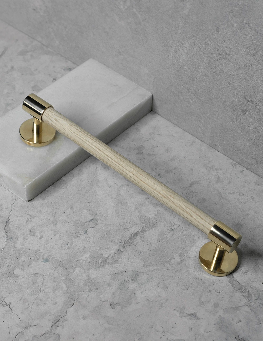 Oak. Luxury cabinet hardware made of solid brass by BRANDT Collective. 