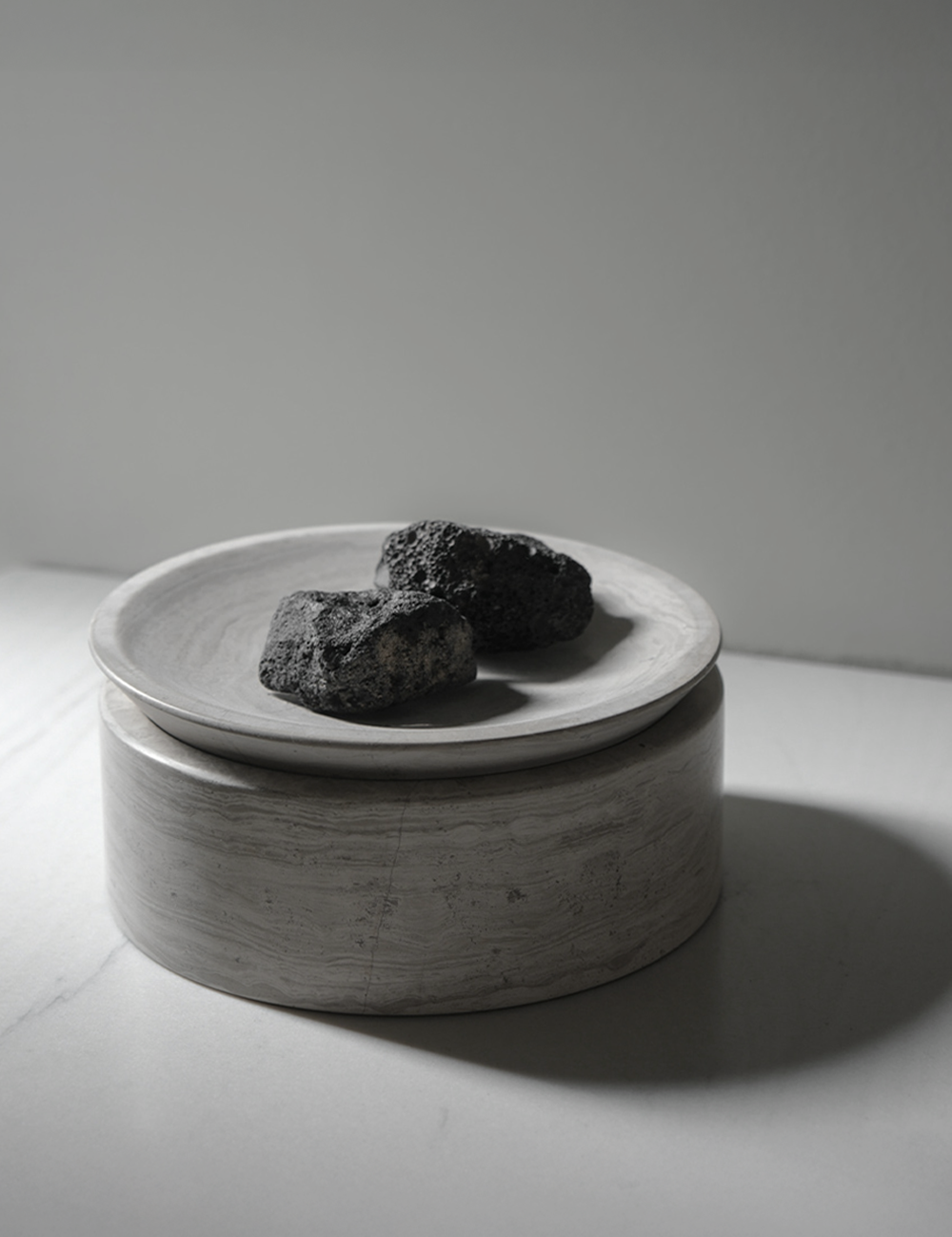 BRANDT Collective EDO canister low in Smoke Grey marble