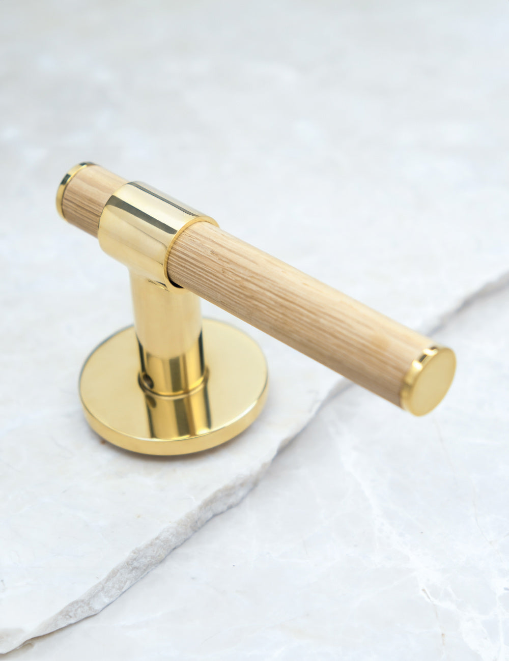 Oak. Luxury door hardware made of solid brass by BRANDT Collective.