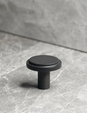 EDGE Knob in Nearly Black. Elegant cabinet hardware designed by BRANDT Collective.