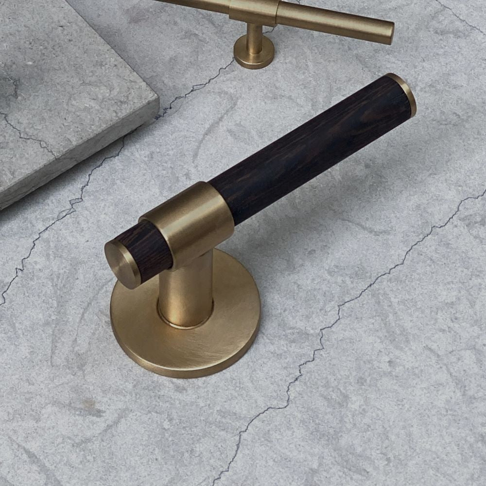 Wenge. Luxury door hardware made of solid brass by BRANDT Collective.