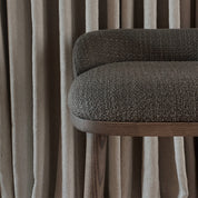 CAINE barstool by BRANDT Collective in Brown Oak and Loom Greige. Designer Julie Brandt