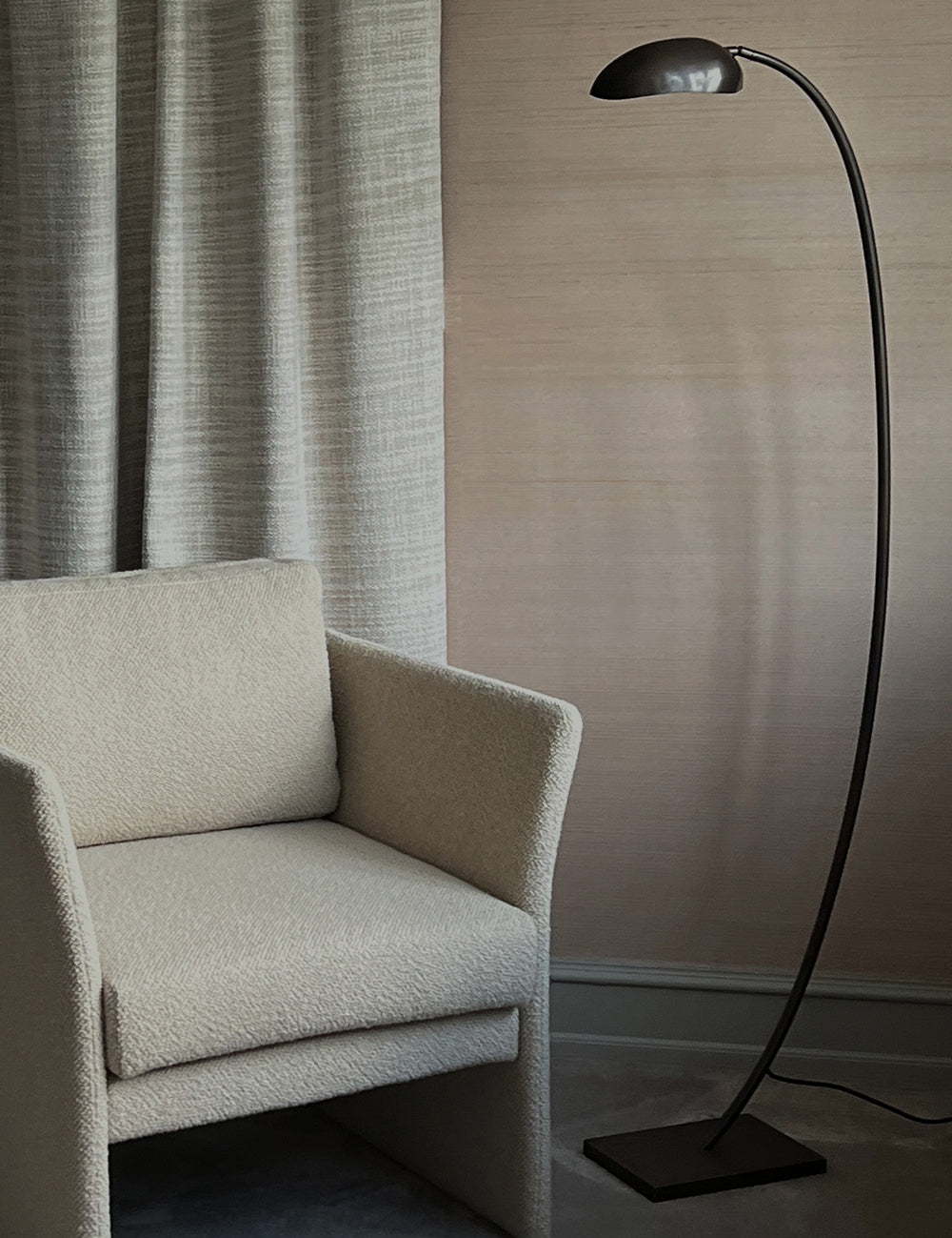 Grace Floor Lamp in Burnished brass made by BRANDT Copenhagen