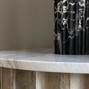 BRANDT Collective COLONNADE table lamp in black marble with beige shade