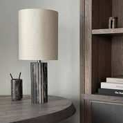 BRANDT Collective COLONNADE table lamp in black marble with beige shade