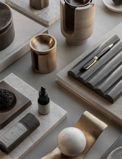 ARDEN tray in ROYAL GREY marble is designed by Julie Brandt for BRANDT Collective.