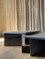 NEST coffee tables - Leather - Nuance Light Grey - Set of 2 pieces (archive PICK-UP)