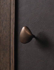 NOBLE knob in burnished brass made of solid brass designed by Julie Brandt for BRANDT Collective