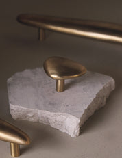 NOBLE pull bar long in satin brass designed by Julie Brandt for BRANDT Collective