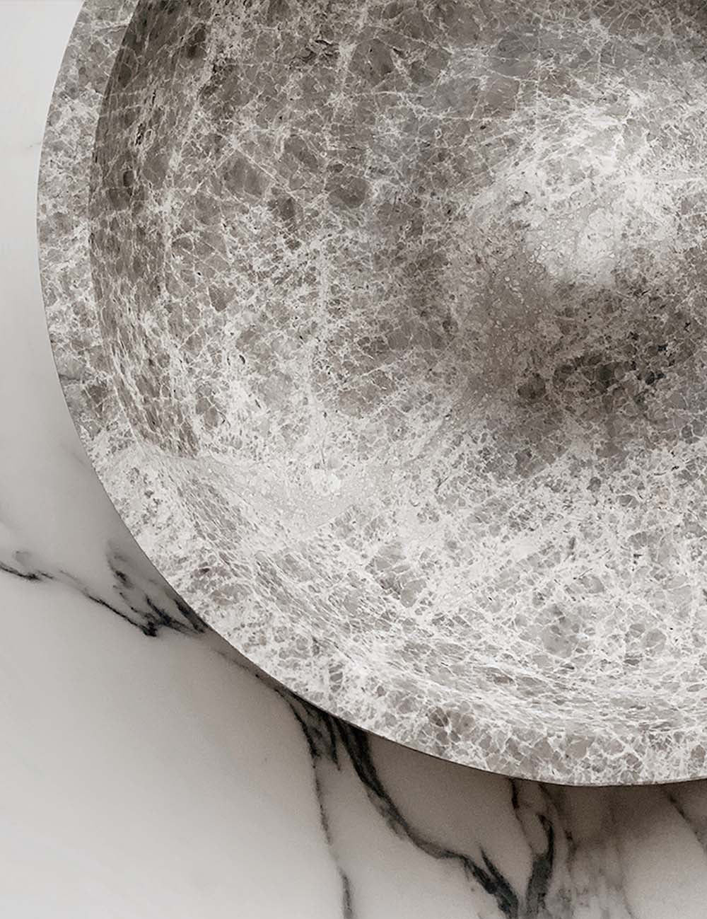 CIRQUE bowl in the colour Misty Grey is a beautiful marble bowl by Brandt