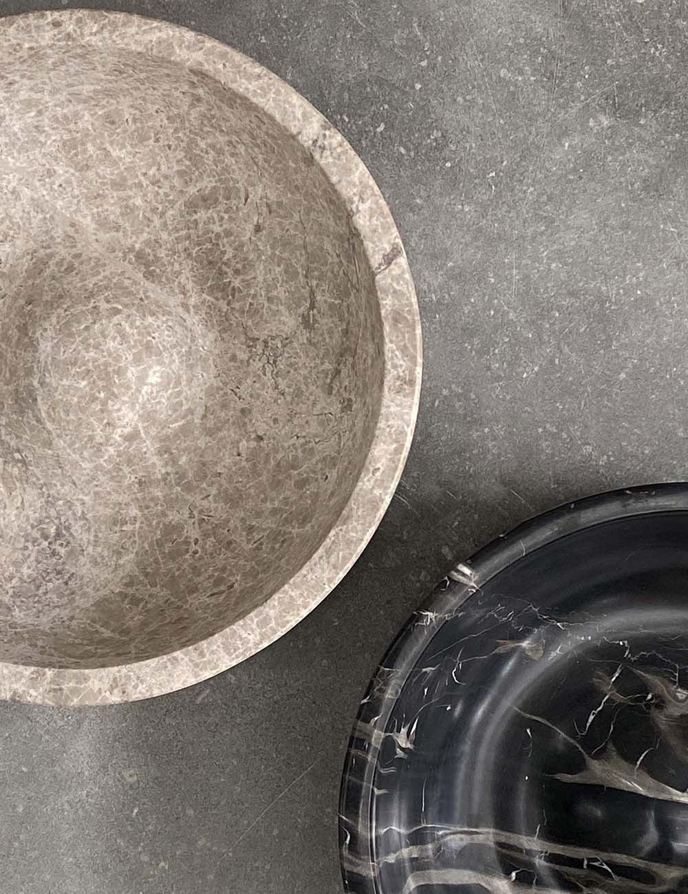 CIRQUE bowl in the colour Misty Grey is a beautiful marble bowl by Brandt