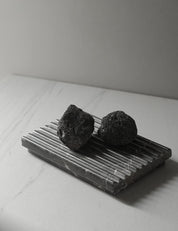 PALERMO tray L in SHADOW BLACK marble. Designed by Julie Brandt for BRANDT Collective