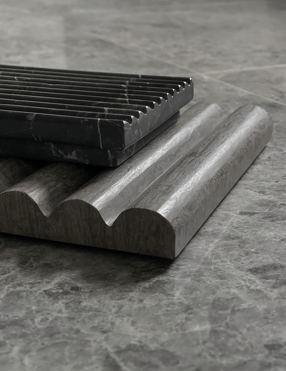 PALERMO tray S in SHADOW BLACK marble. Designed by Julie Brandt for BRANDT Collective