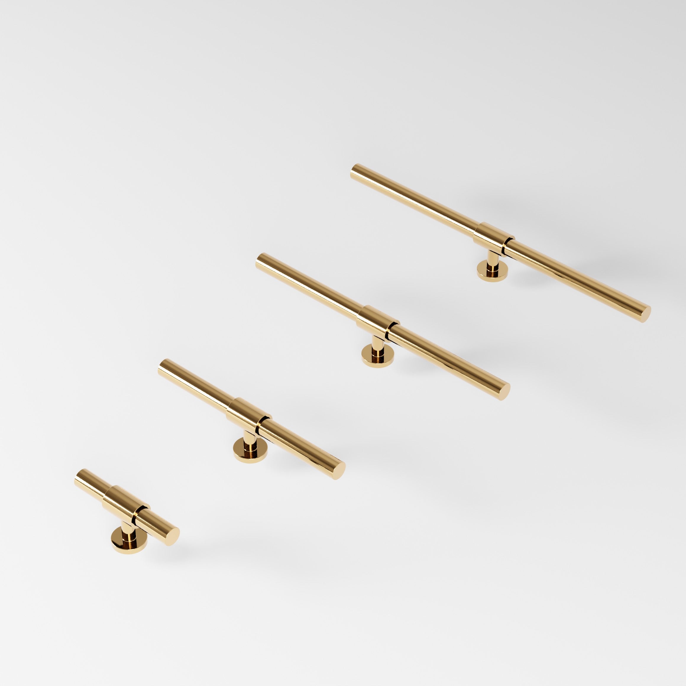 REFINED T-bar 107 mm in polished brass by BRANDT Collective hardware