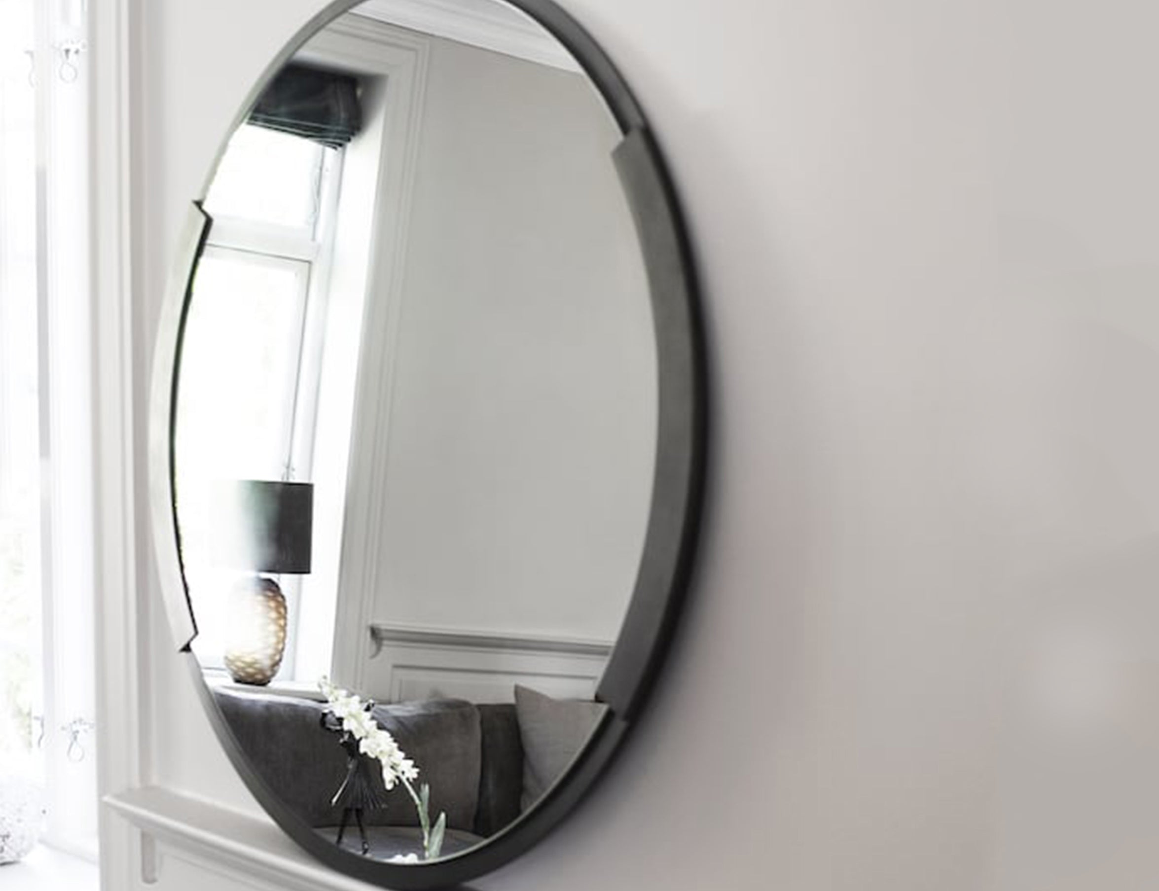 BRANDT Collective REFLECT mirror round in size 80x80 in black gunmetal