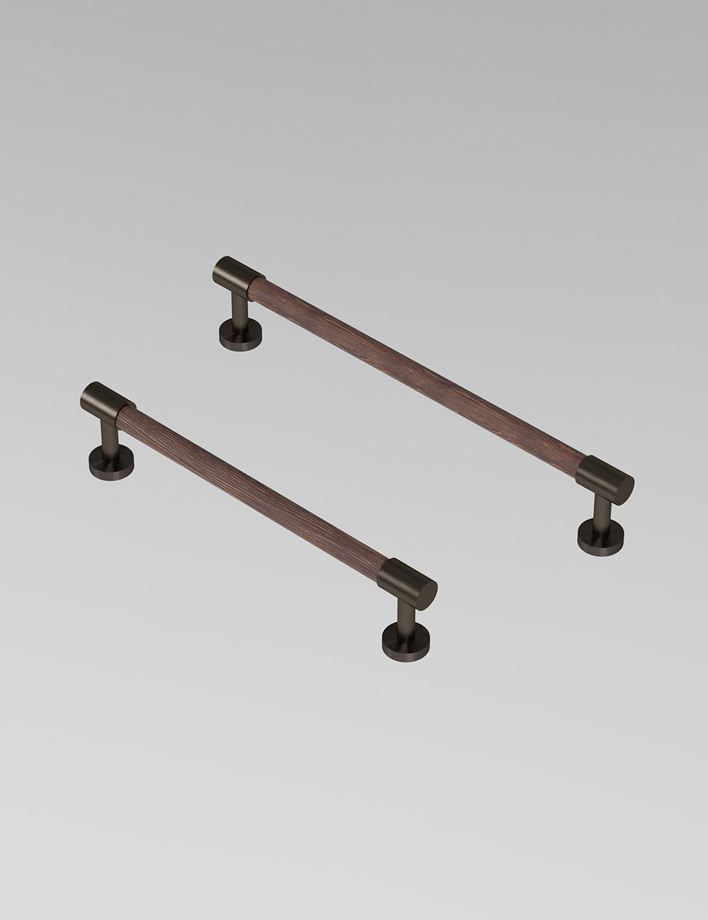 Wenge. Modern cabinet hardware made of solid brass by BRANDT Collective.