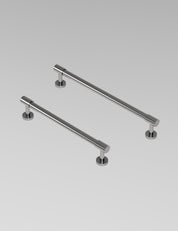 SIGNATURE slim END pull bar 154 mm in Satin Nickel/Satin Nickel. Modern cabinet hardware made of solid brass by BRANDT Collective.