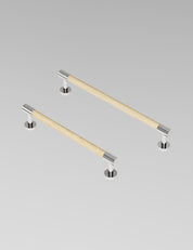 SIGNATURE slim END pull bar 154 mm in Polished Nickel/Polished Nickel. Modern cabinet hardware made of solid brass by BRANDT Collective.