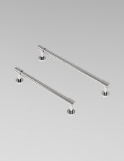 SIGNATURE slim END pull bar 154 mm in Polished Nickel/Polished Nickel. Modern cabinet hardware made of solid brass by BRANDT Collective.
