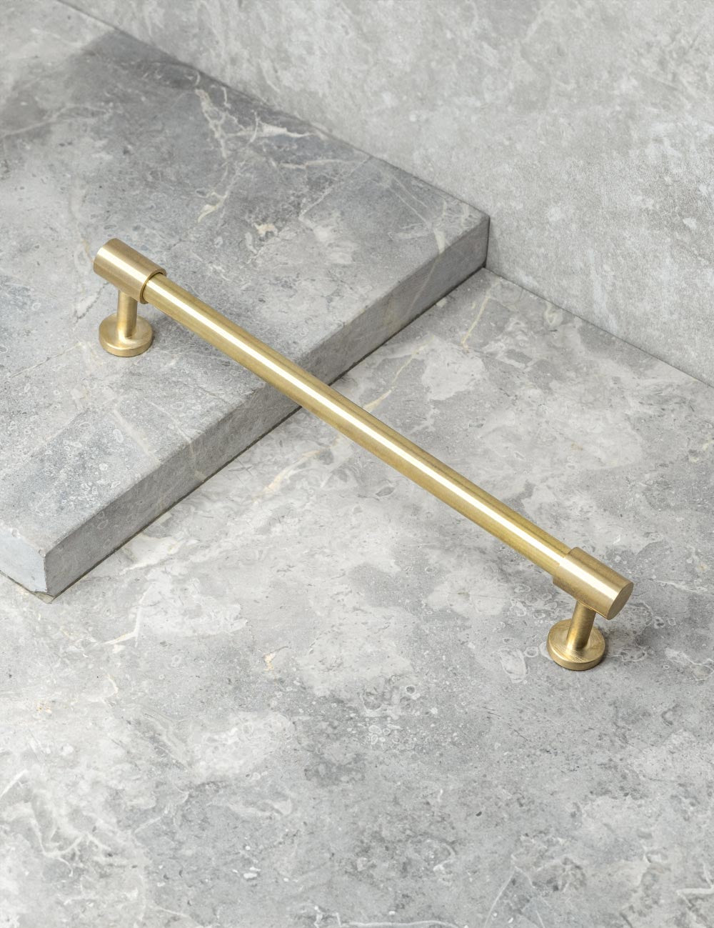 Satin Brass. Modern cabinet hardware made of solid brass by BRANDT Collective.