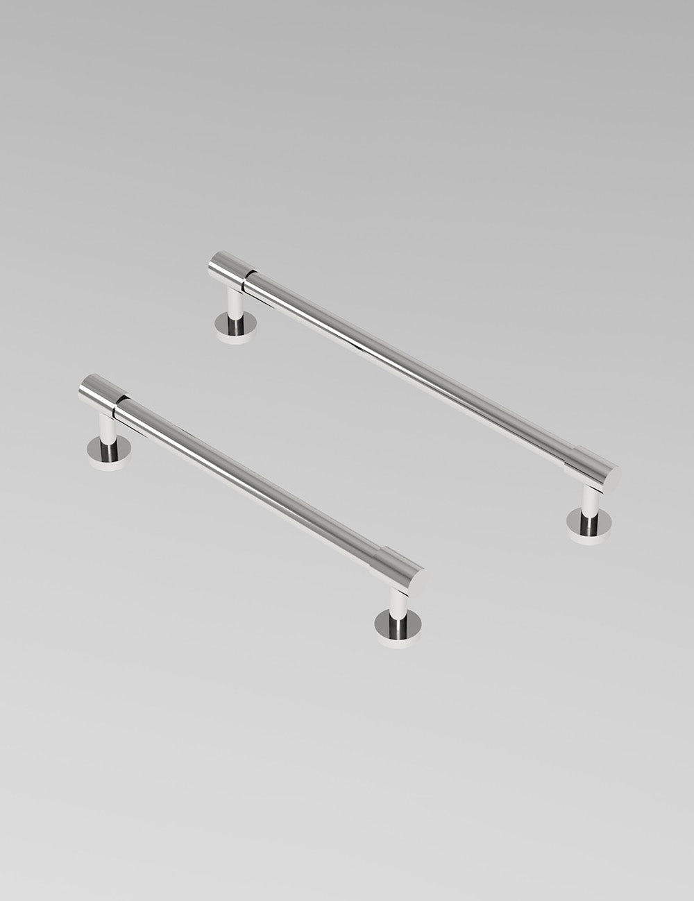 Polished Nickel. Modern cabinet hardware made of solid brass by BRANDT Collective.