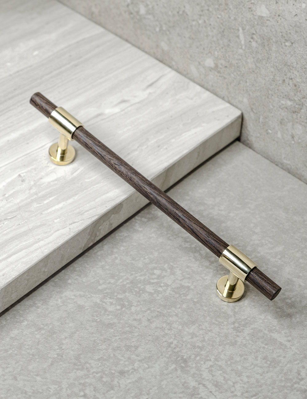 Wenge. Modern cabinet hardware made of solid brass by BRANDT Collective.