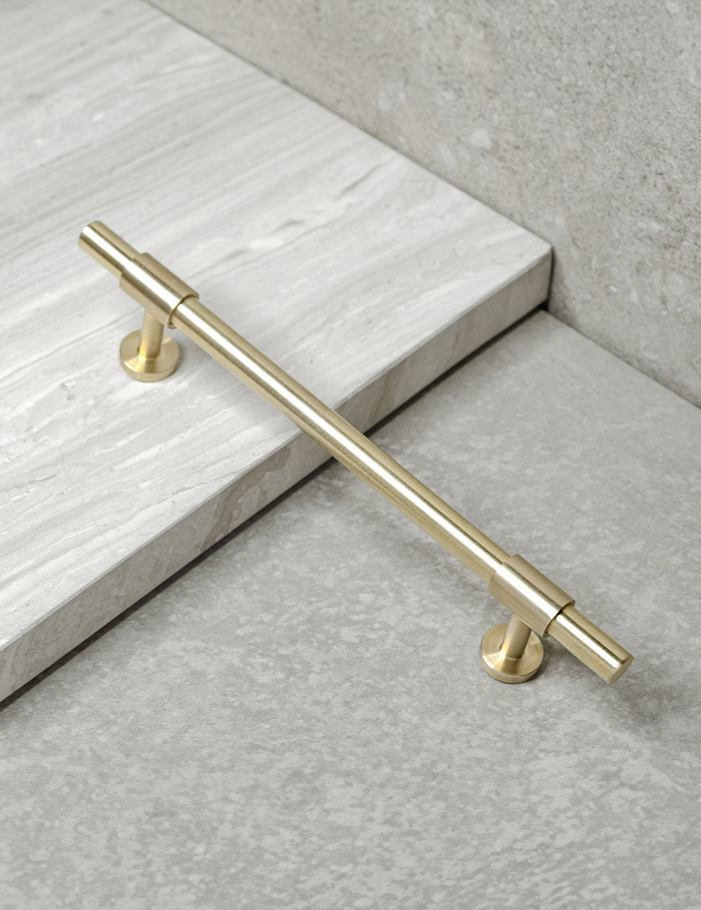 Satin Brass. Modern cabinet hardware made of solid brass by BRANDT Collective.