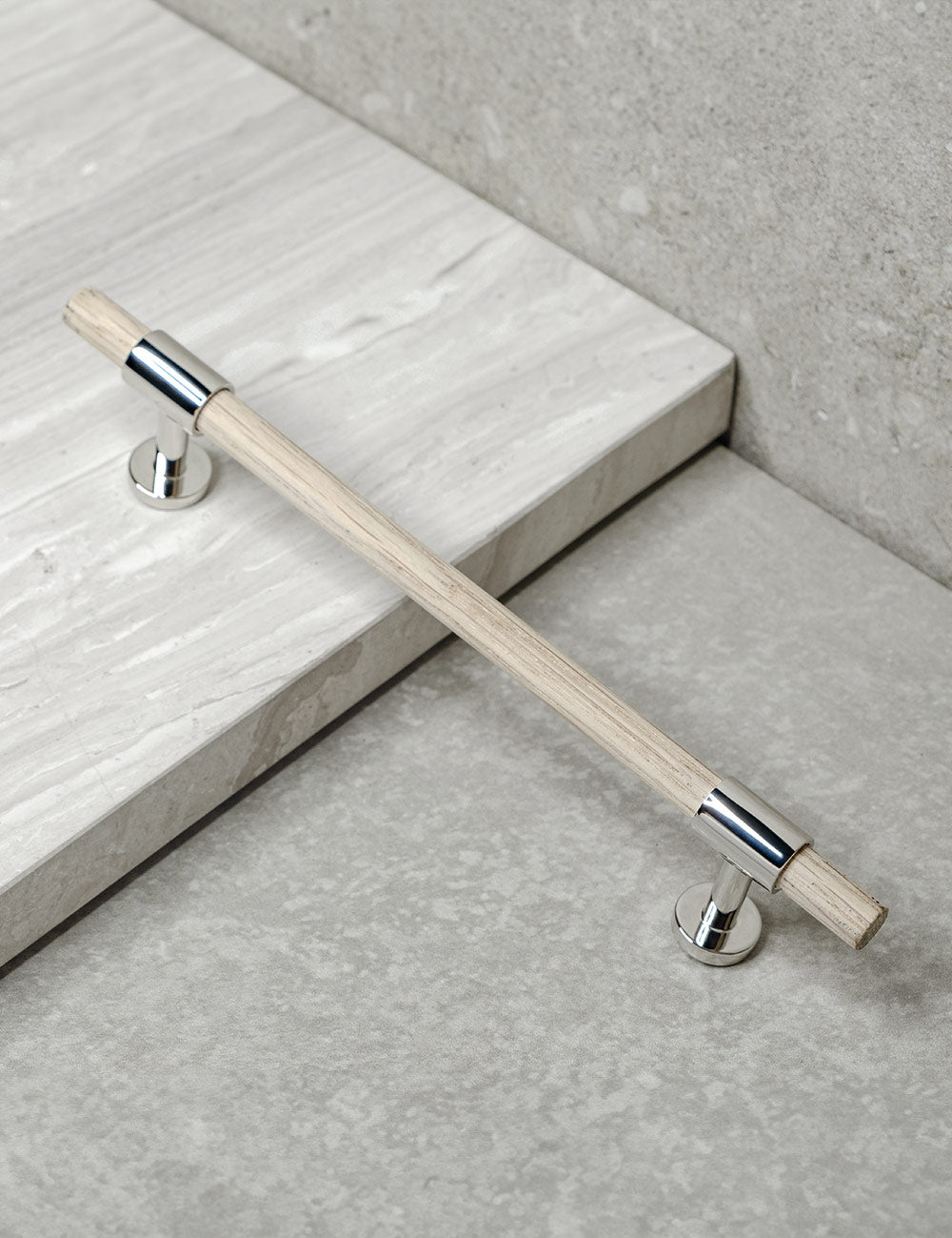 Oak. Modern cabinet hardware made of solid brass by BRANDT Collective.