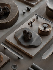 RIVER tray in SHADOW BLACK marble is designed by Julie Brandt for BRANDT Collective.