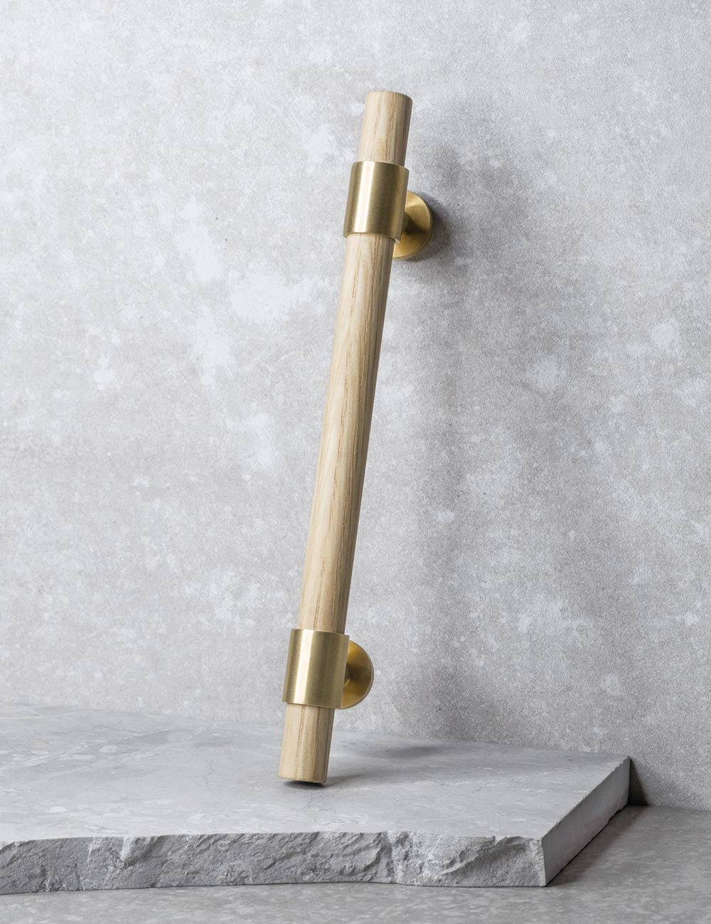 Oak. Luxury cabinet hardware made of solid brass by BRANDT Collective. 