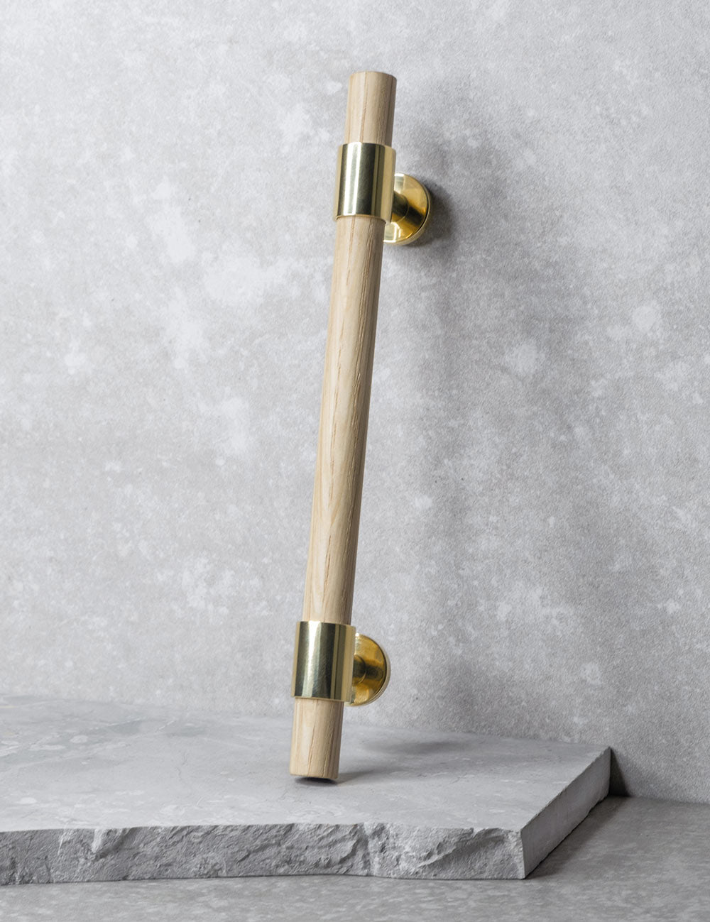 Oak. Luxury cabinet hardware made of solid brass by BRANDT Collective. 