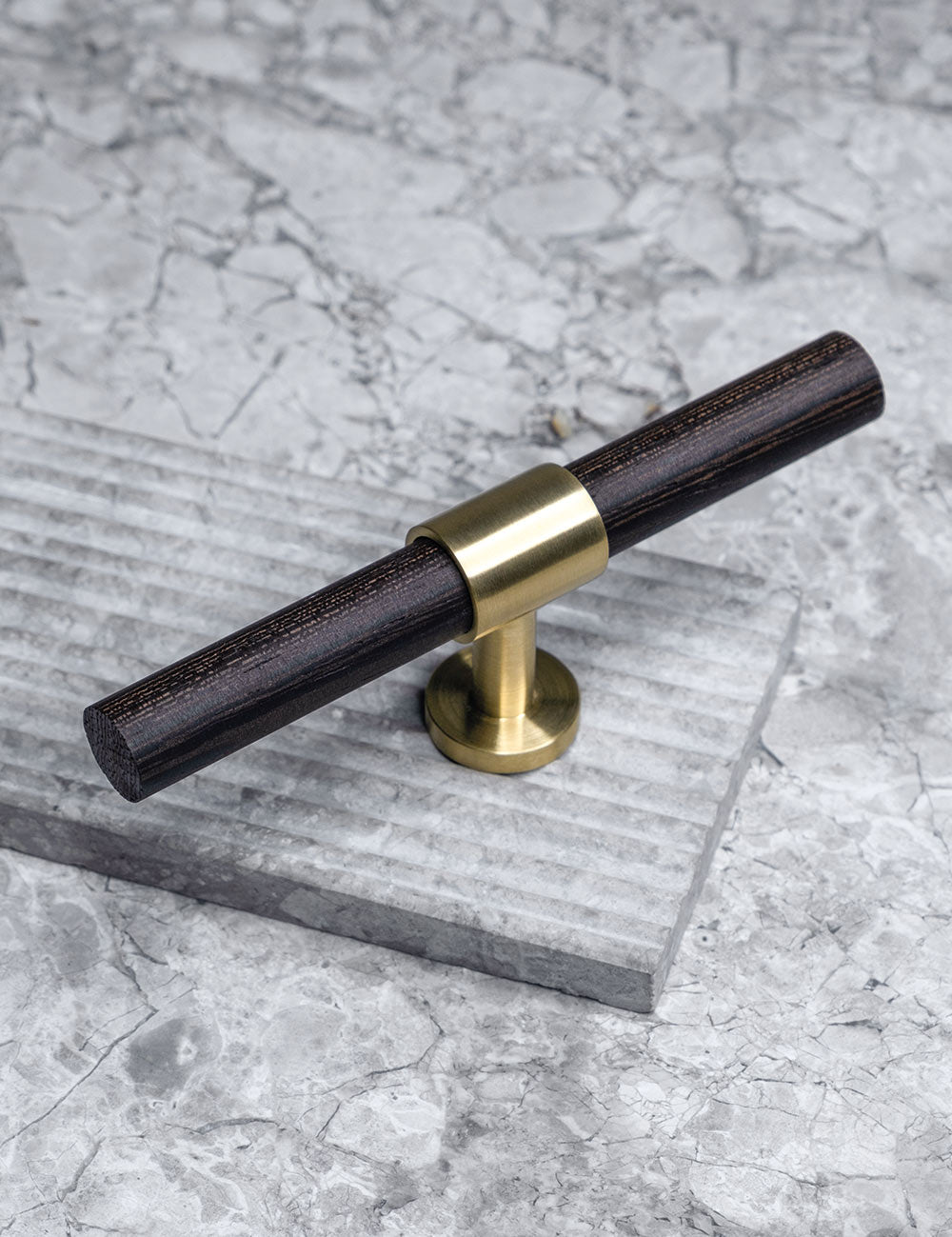 Wenge. Luxury cabinet hardware made of solid brass by BRANDT Collective. 