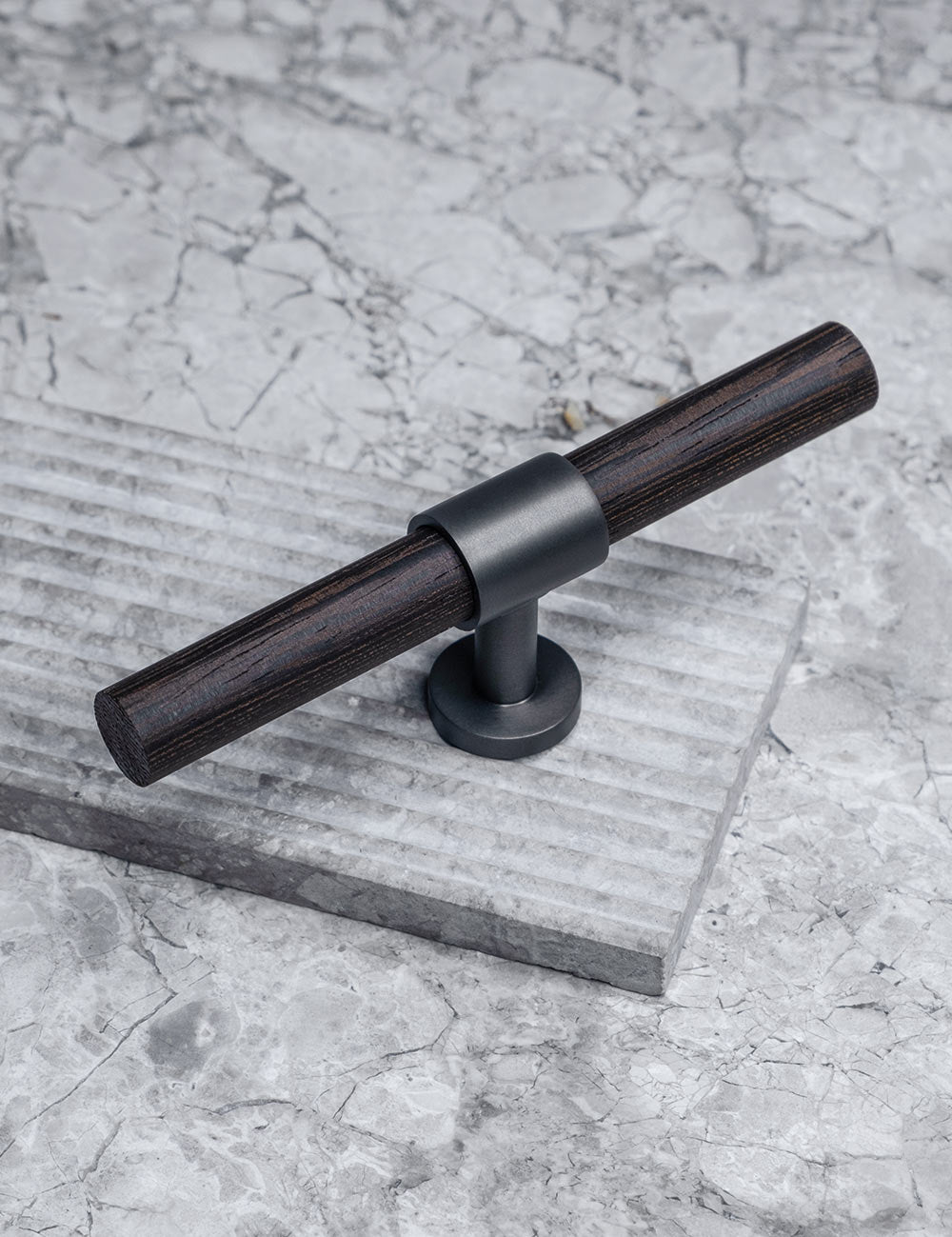 Wenge. Luxury cabinet hardware made of solid brass by BRANDT Collective. 