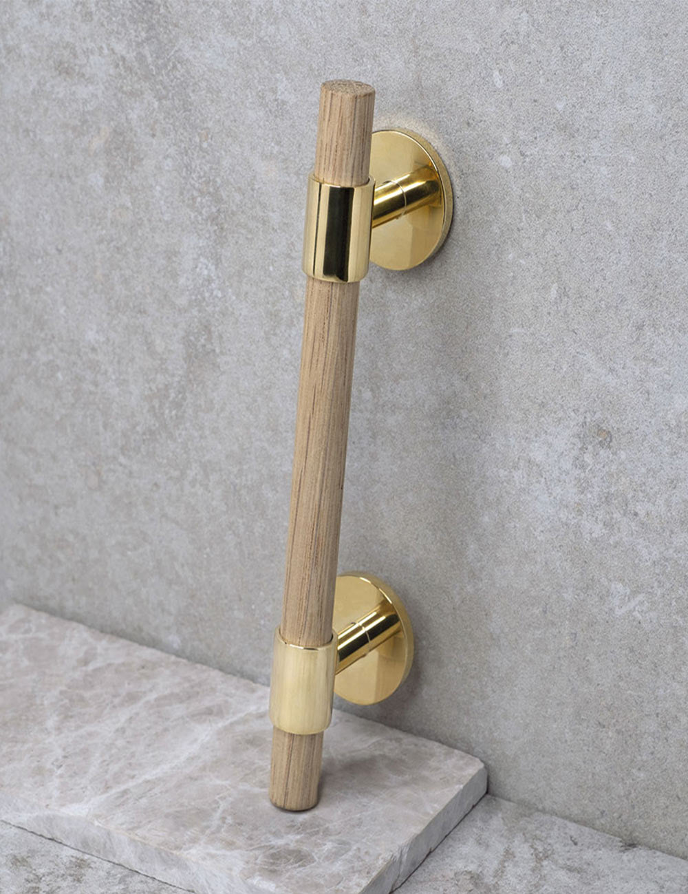 Oak. Luxury cabinet hardware made of solid brass by BRANDT Collective.