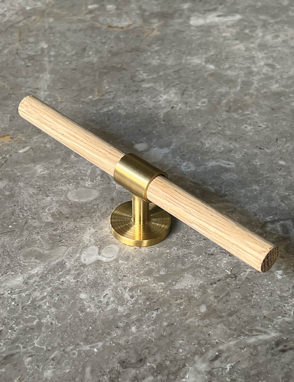 Oak. Luxury cabinet hardware made of solid brass by BRANDT Collective. 