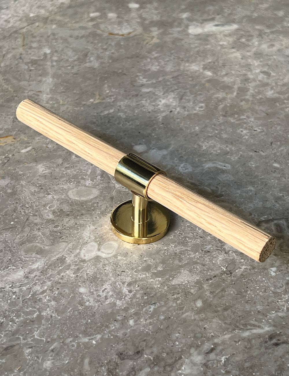 Oak. Luxury cabinet hardware made of solid brass by BRANDT Collective. 