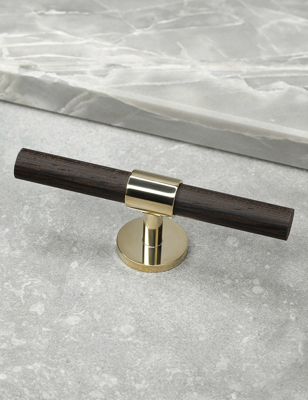 Wenge. Luxury cabinet hardware made of solid brass by BRANDT Collective. 